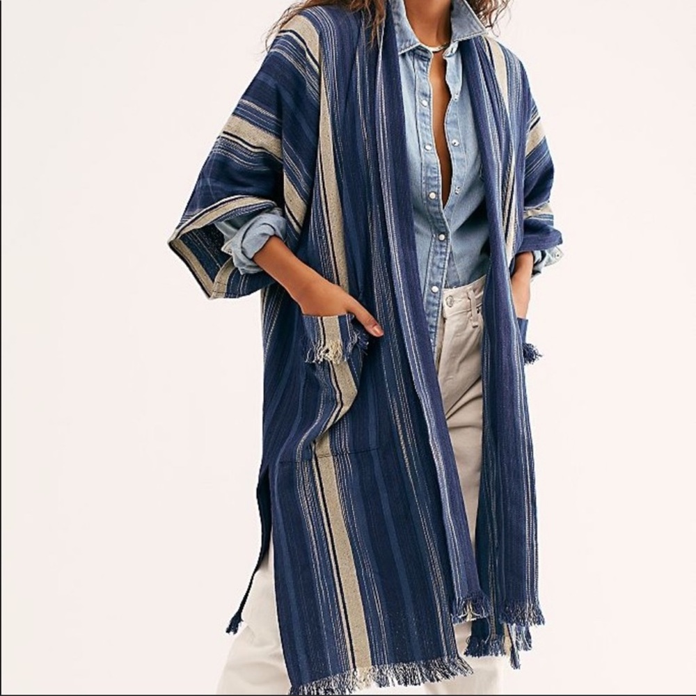 New Free People Odyssey Stripe Kimono OS